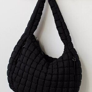 Free People Quilted Carryall Bag in Black
